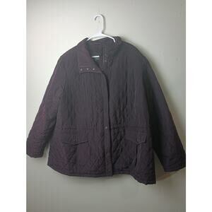 Vintage Braetan Jacket Deep Purple Quilted Coat Plus Size 3X Warm Winter Pockets